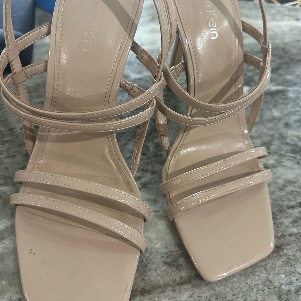 Calvin Klein Beige Strappy Heels